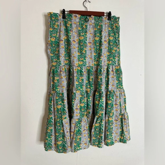 TARGET x RHODE Women’s Mixed Whimsical Floral & Stripe Print Midi Skirt - Picture 4 of 10